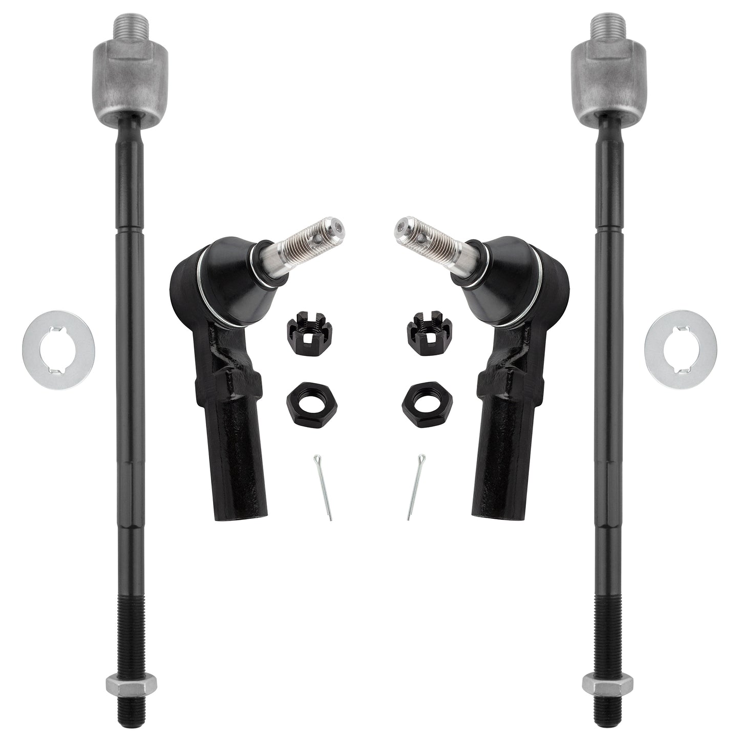 BOXI (Set of 4) Front Inner Outer Tie Rod Ends Fit for Saturn SC SL SW Series 1991-2002