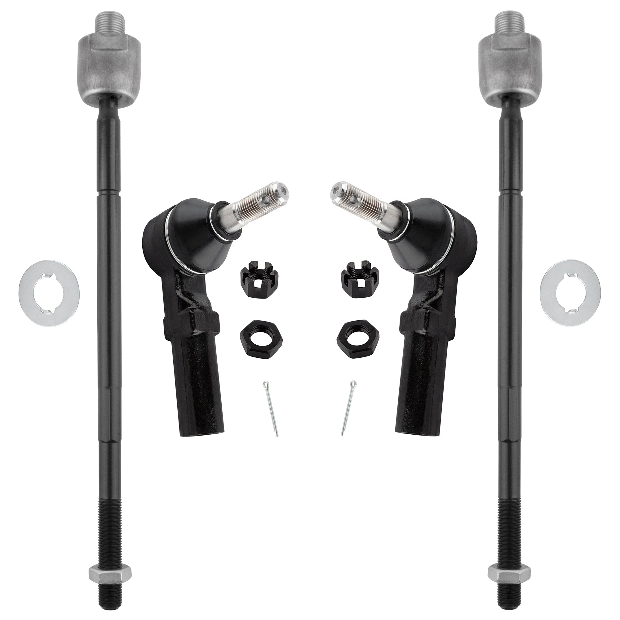 BOXI (Set of 4) Front Inner Outer Tie Rod Ends Fit for Saturn SC SL SW Series 1991-2002