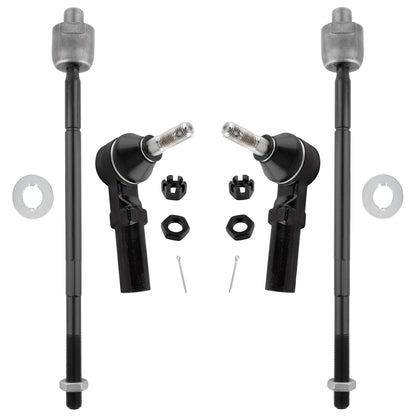 BOXI (Set of 4) Front Inner Outer Tie Rod Ends Fit for Saturn SC SL SW Series 1991-2002