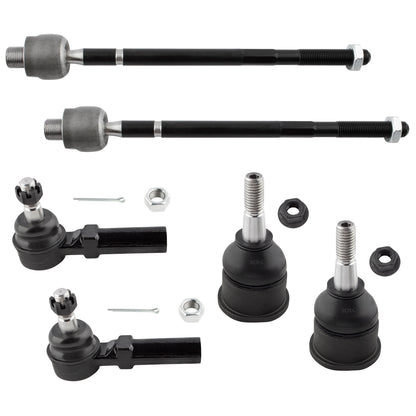 BOXI K6537 ES2231 EV343 Front Lower Ball Joints + Inner Outer Tie Rods Fit for Chevrolet Corvette