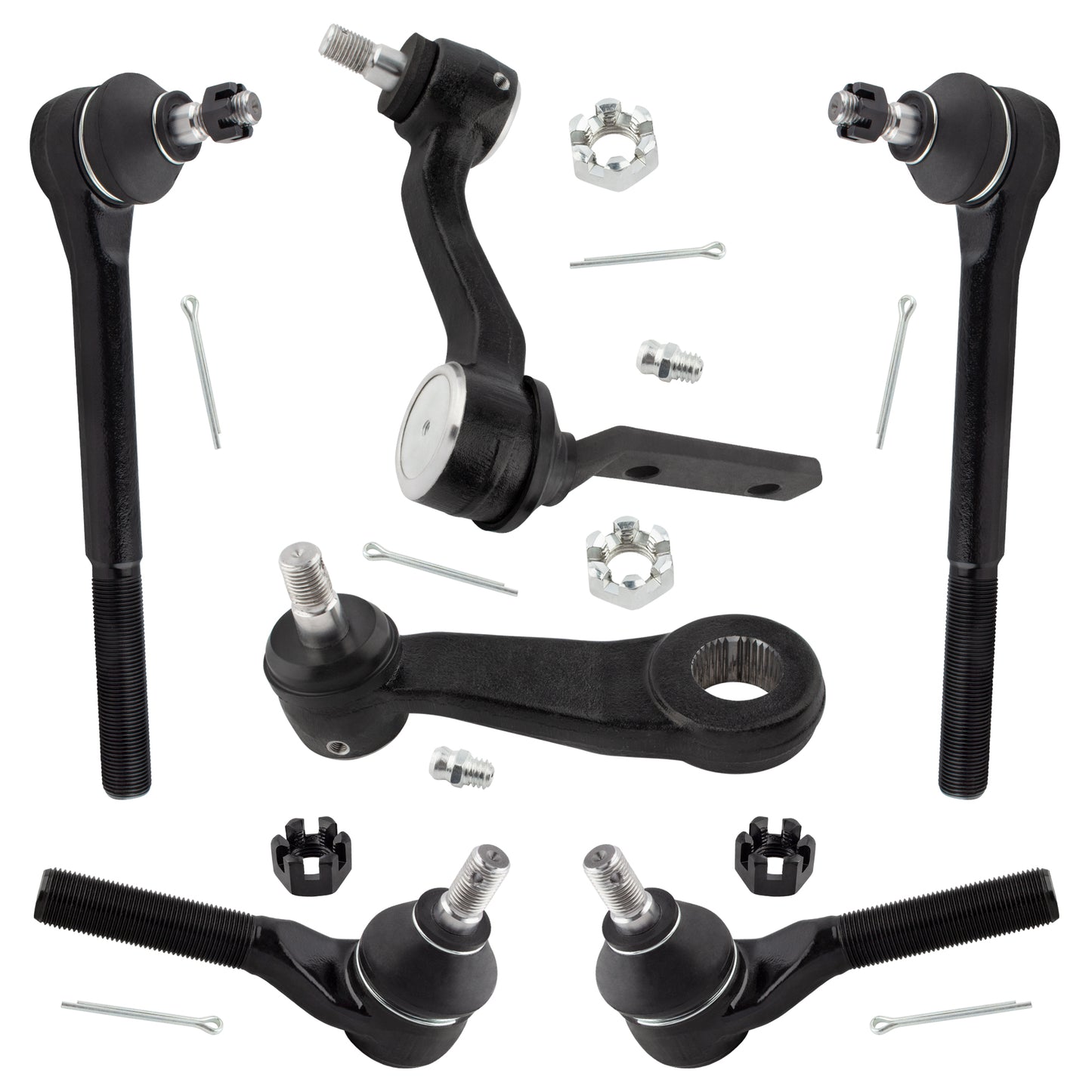 BOXI (Set of 6) Front Inner Outer Tie Rod Idler Arm Pitman Arm Fit for Chevrolet Blazer S10 GMC