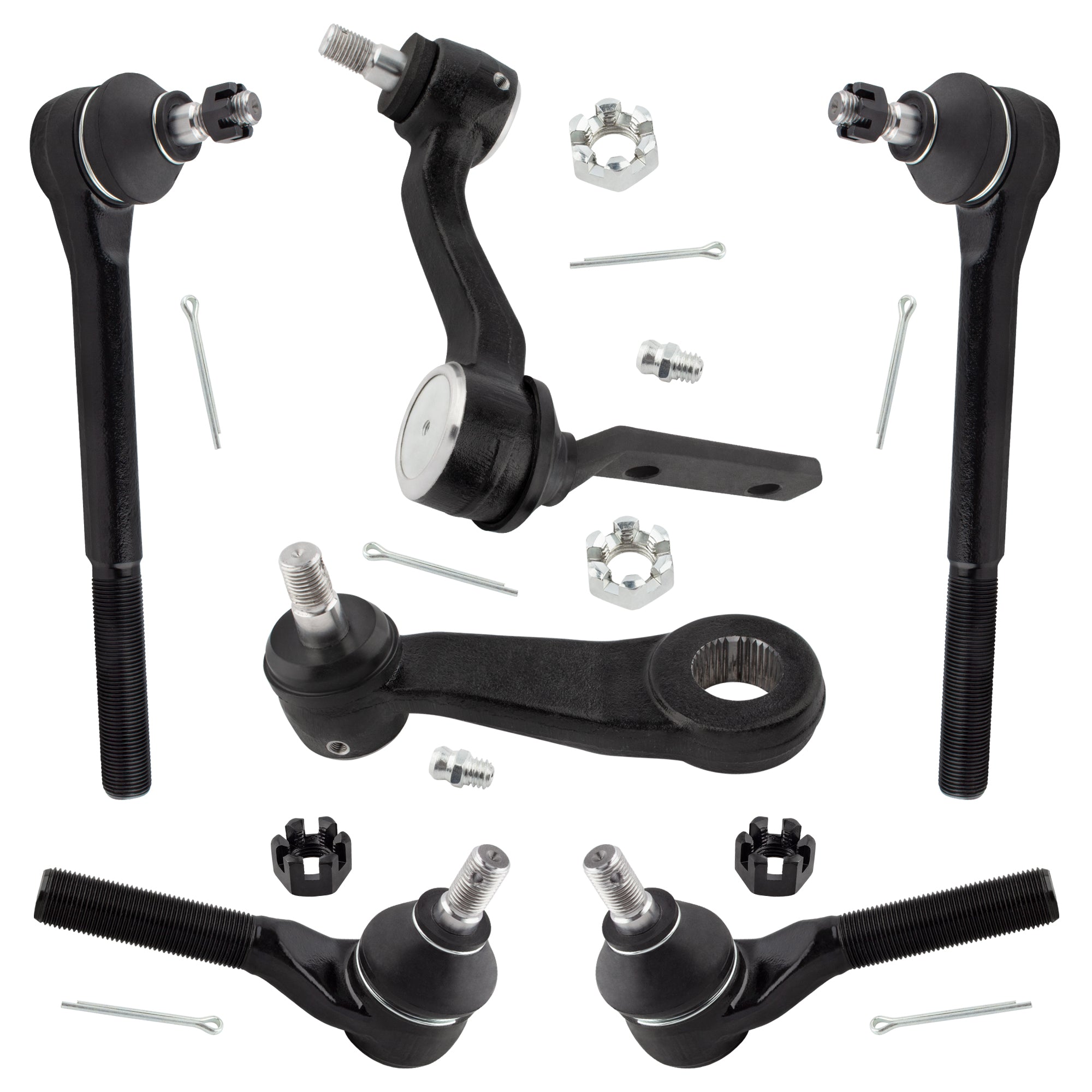 BOXI (Set of 6) Front Inner Outer Tie Rod Idler Arm Pitman Arm Fit for Chevrolet Blazer S10 GMC