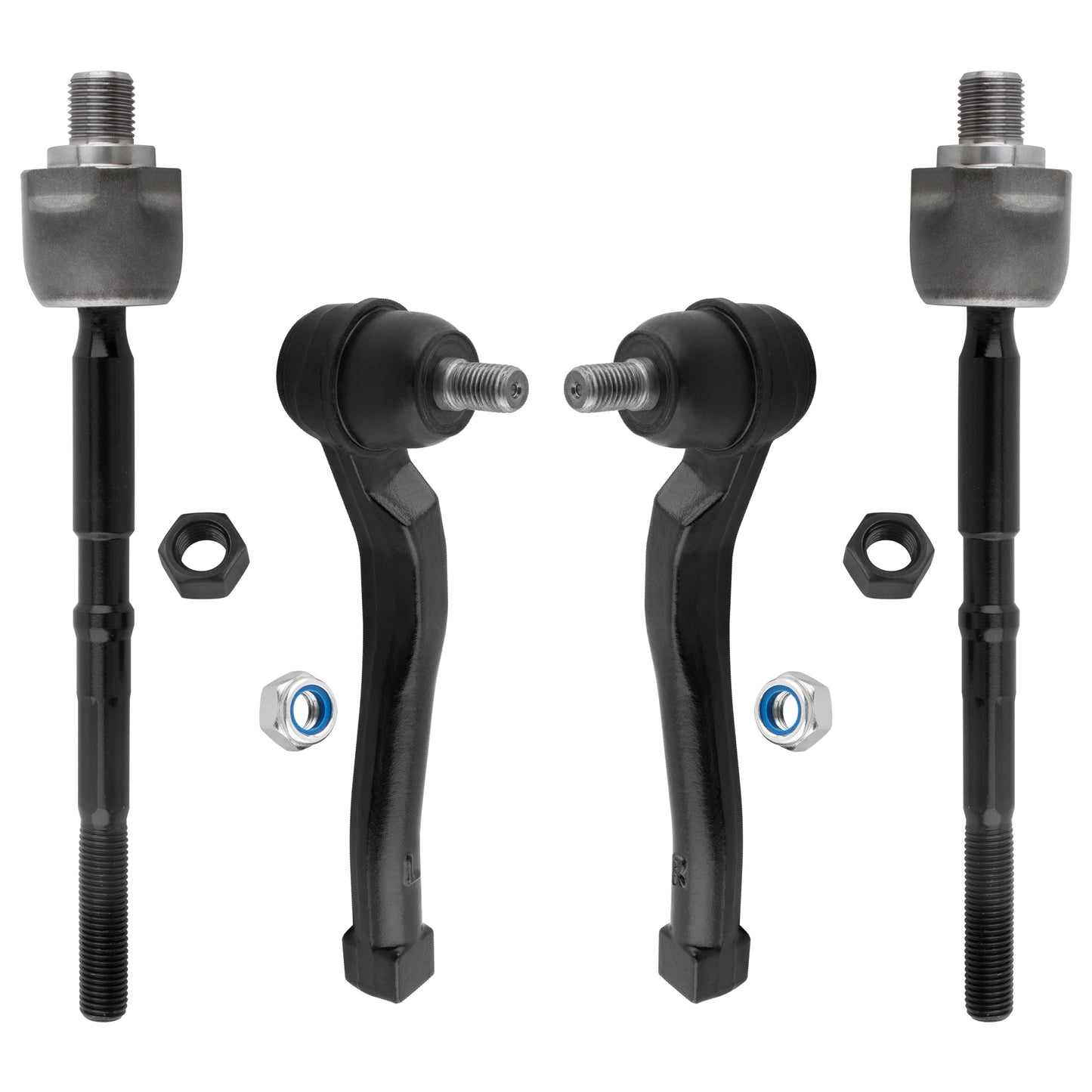 BOXI (Set of 4) Front Inner & Outer Tie Rods Fit for Chevrolet Aveo Aveo5 2006-2011