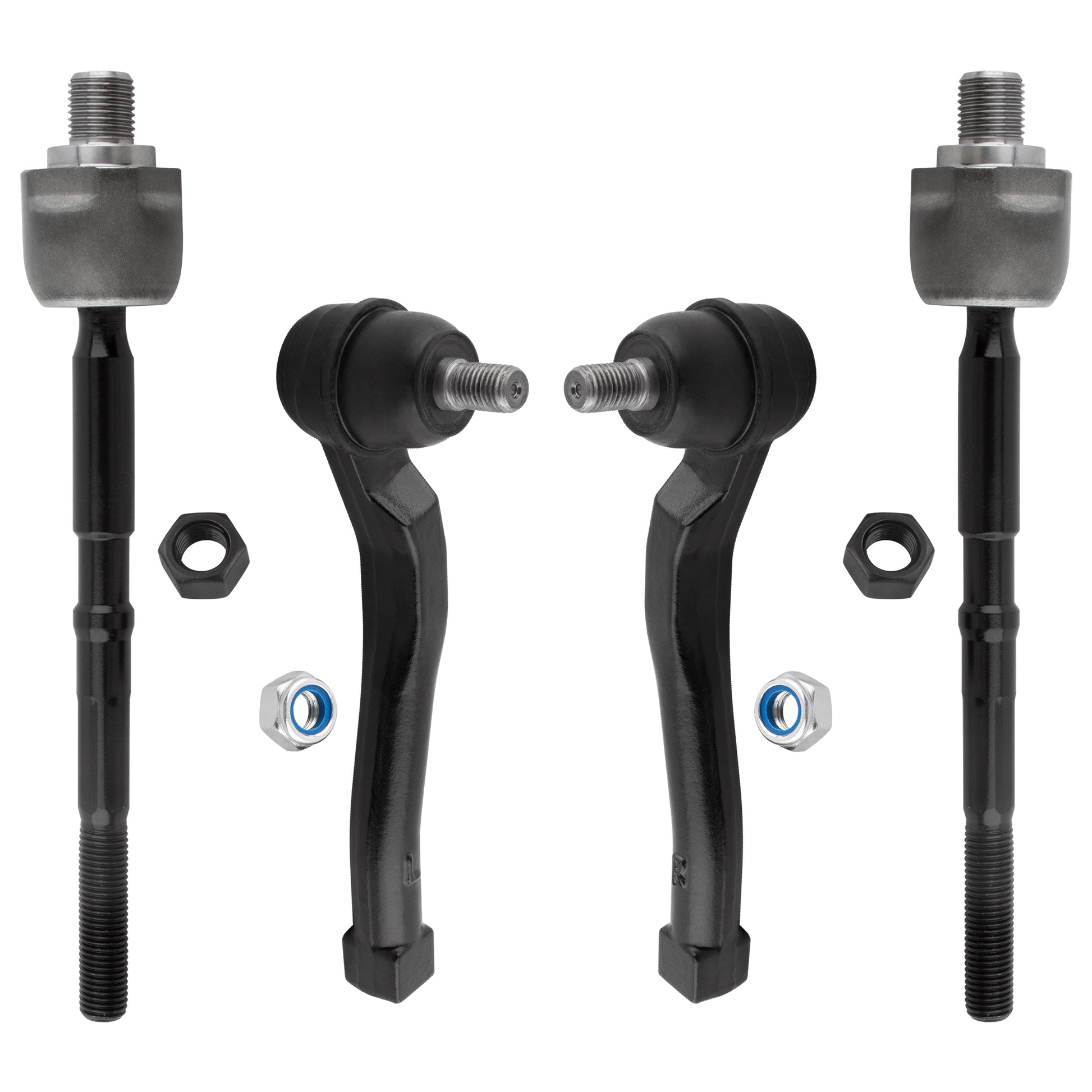 BOXI (Set of 4) Front Inner & Outer Tie Rods Fit for Chevrolet Aveo Aveo5 2006-2011