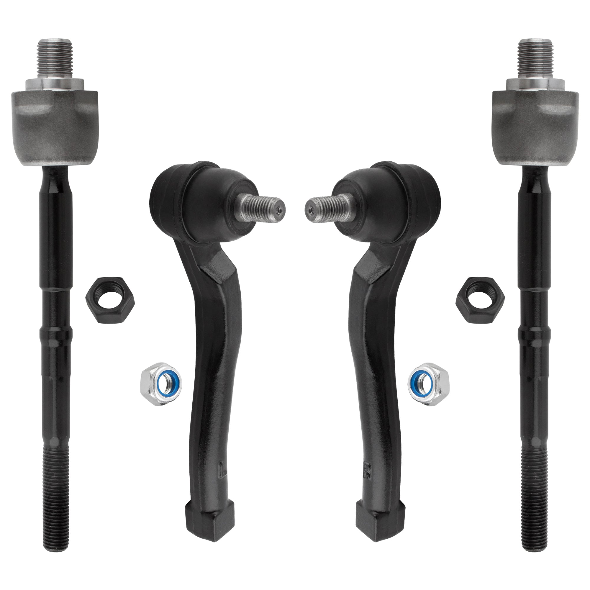 BOXI (Set of 4) Front Inner & Outer Tie Rods Fit for Chevrolet Aveo Aveo5 2006-2011