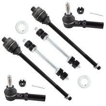 BOXI (Set of 6) Front Inner & Outer Tie Rod Ends + Sway Bar Links Kit Fit for Chevrolet GMC