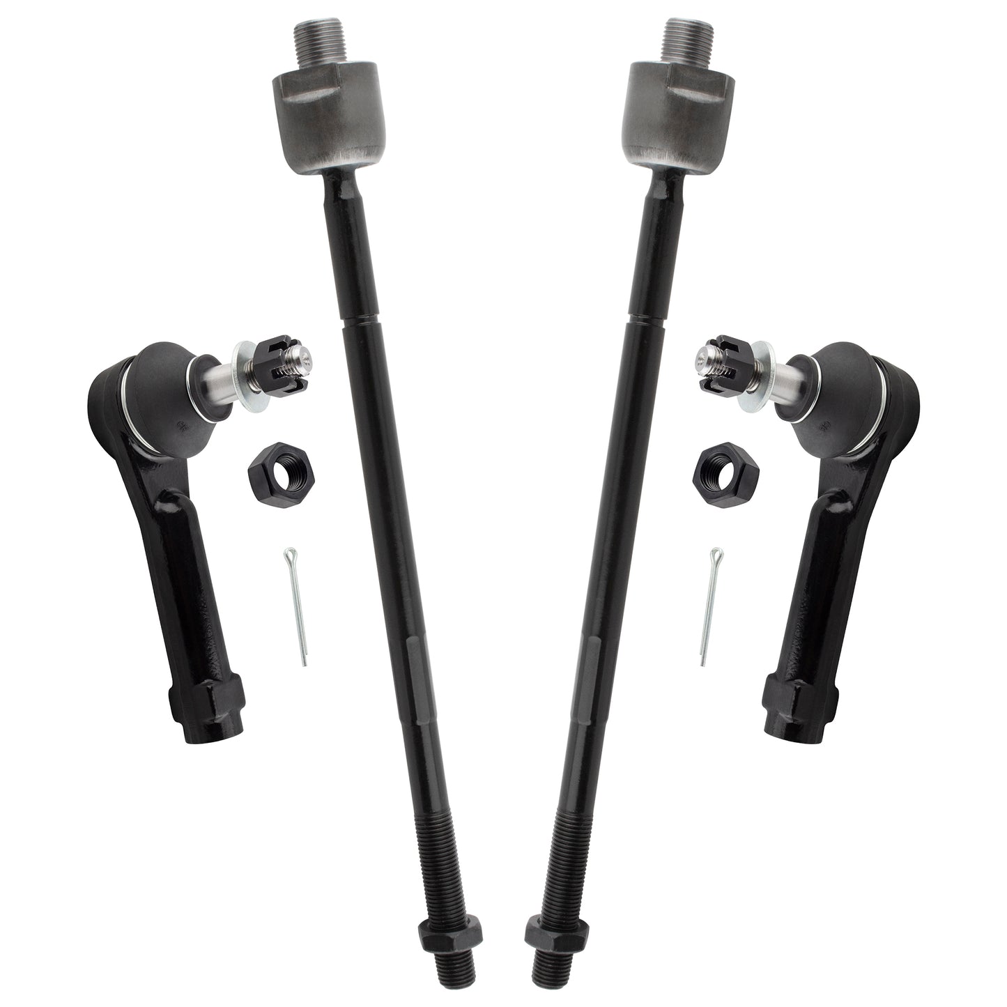 BOXI (Set of 4) Front Inner Outer Tie Rods Fit for Chevrolet Venture 1997-2005