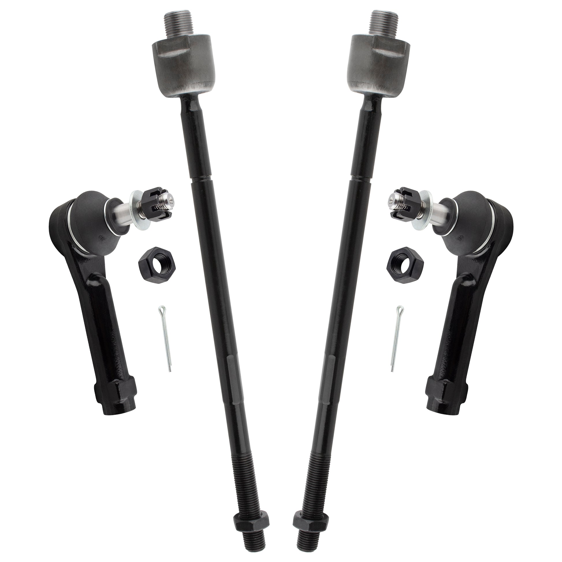 BOXI (Set of 4) Front Inner Outer Tie Rods Fit for Chevrolet Venture 1997-2005