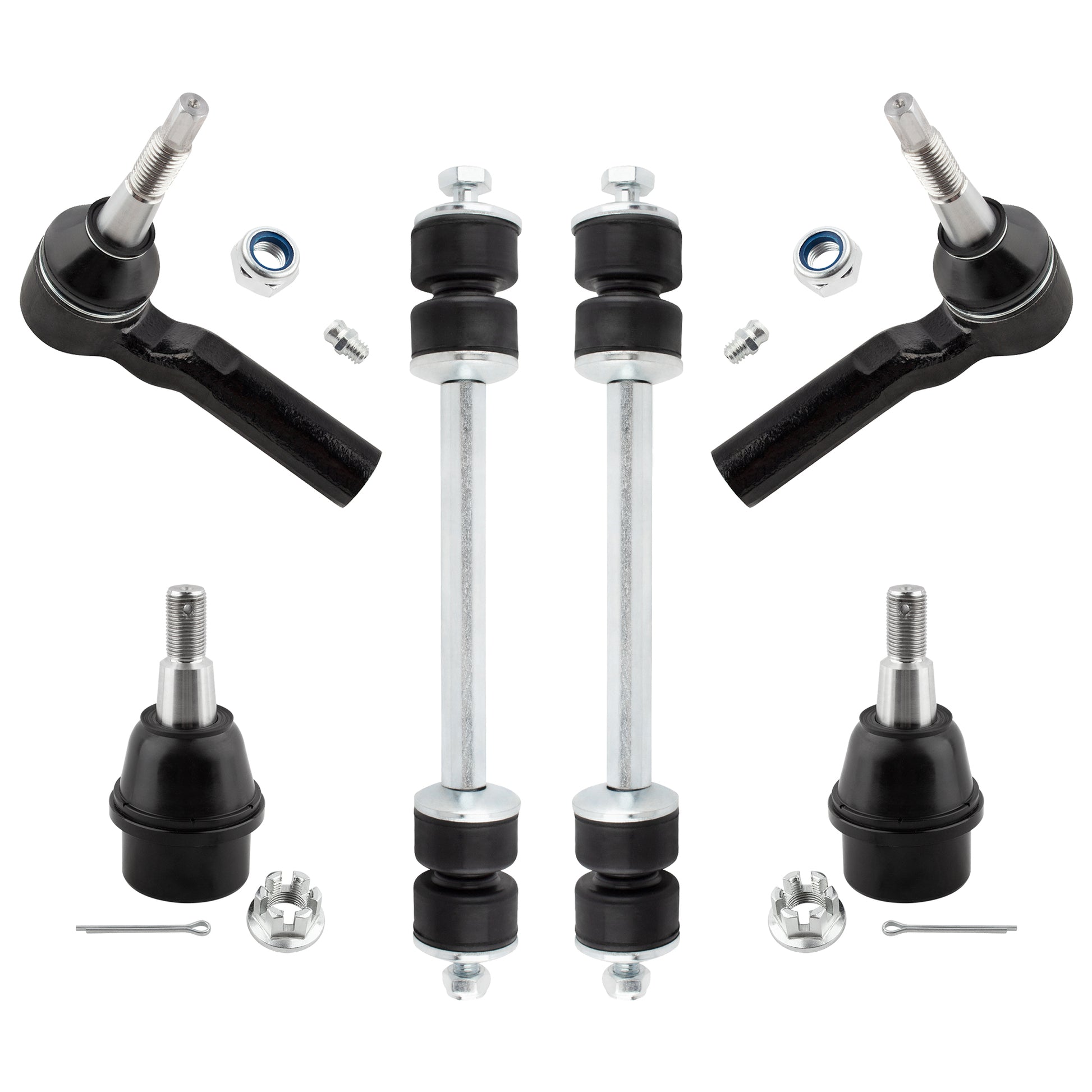 BOXI 6pcs Front Outer Tie Rod End Lower Ball Joint Sway Bar Link Fit for Chevrolet Silverado