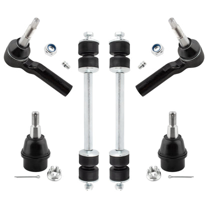 BOXI 6pcs Front Outer Tie Rod End Lower Ball Joint Sway Bar Link Fit for Chevrolet Silverado