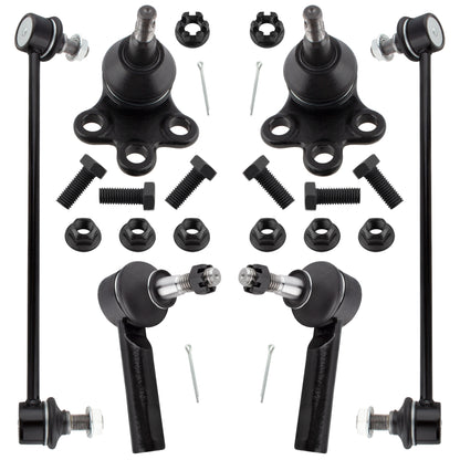 BOXI 2x Front Sway Bar Links + 2x Outer Tie Rods + 2x Lower Ball Joints Fit for Chevrolet Equinox