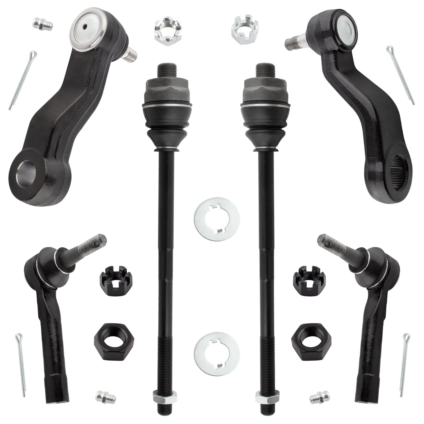 BOXI ES3488 ES3493 K6534 K6536 Front Inner Outer Tie Rod + Idler Arm Pitman Arm Suspension Parts