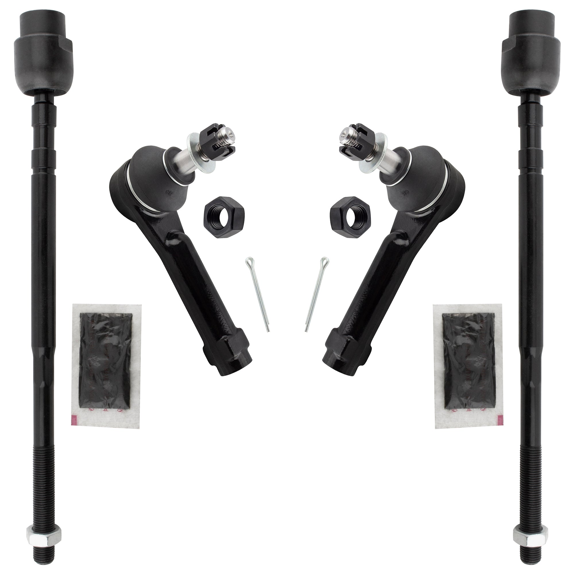 BOXI (Set of 4) Front Inner & Outer Tie Rod Ends Fit for Chevrolet Impala 2004-2013 Impala Limited