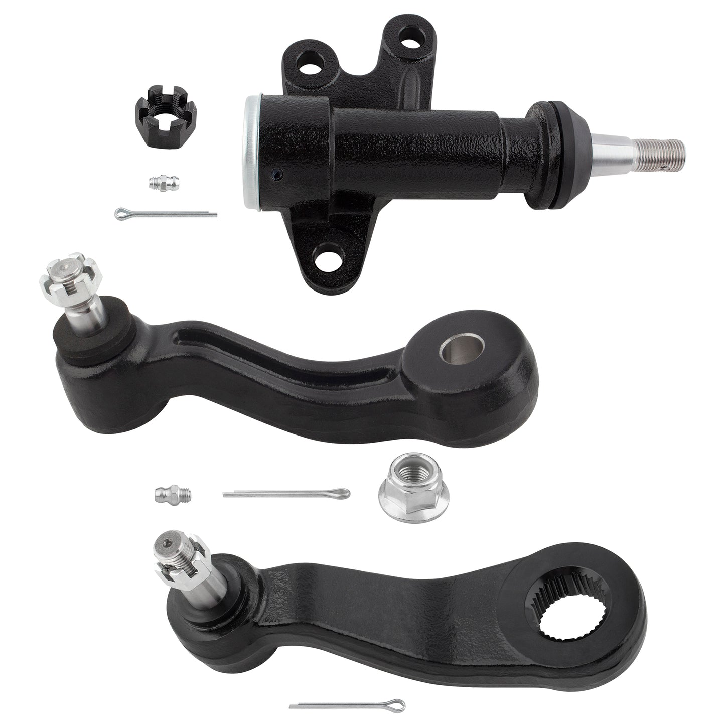 BOXI 3pcs Front Idler Bracket Assembly + Idler Arm + Pitman Arm Fit for Cadillac Escalade