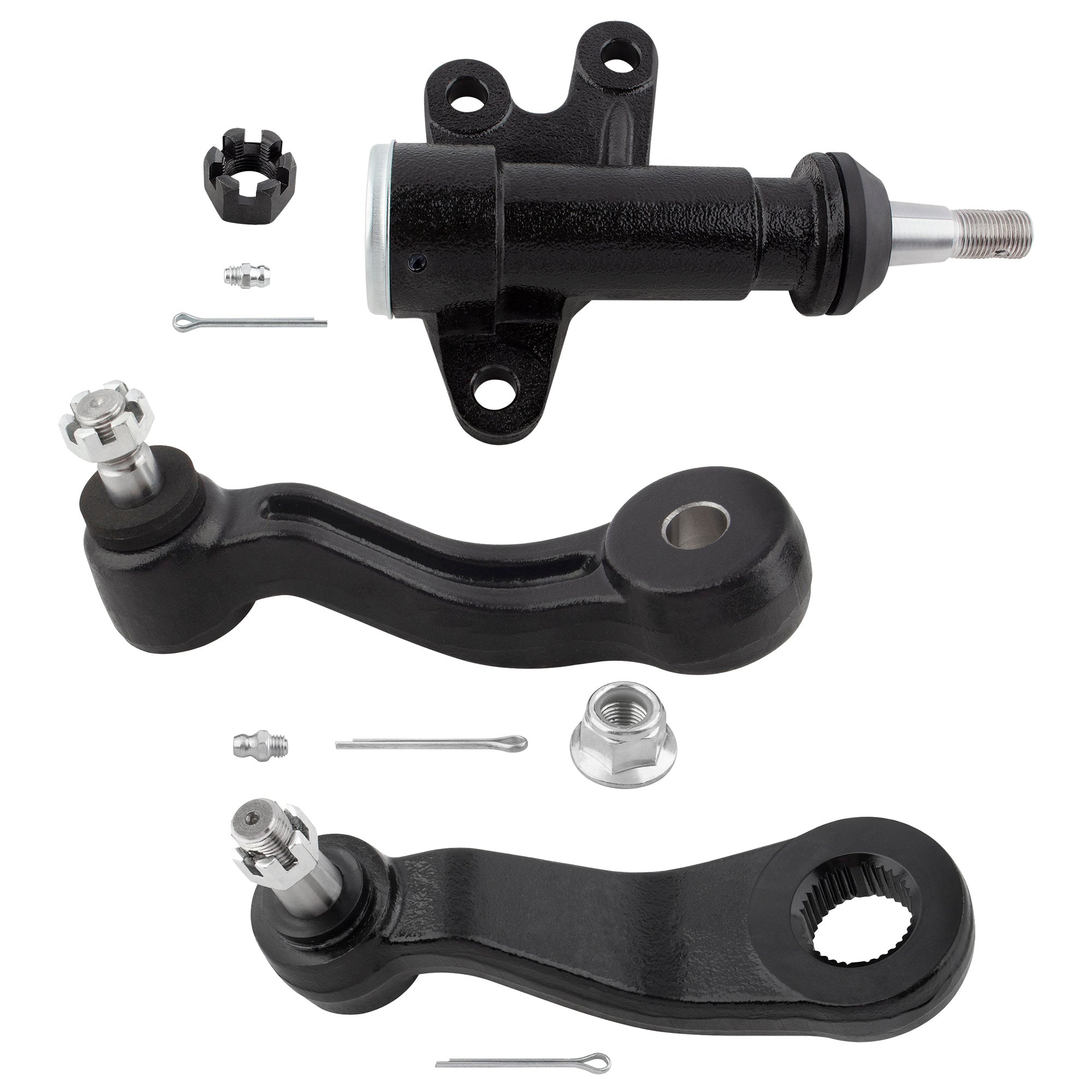 BOXI 3pcs Front Idler Bracket Assembly + Idler Arm + Pitman Arm Fit for Cadillac Escalade