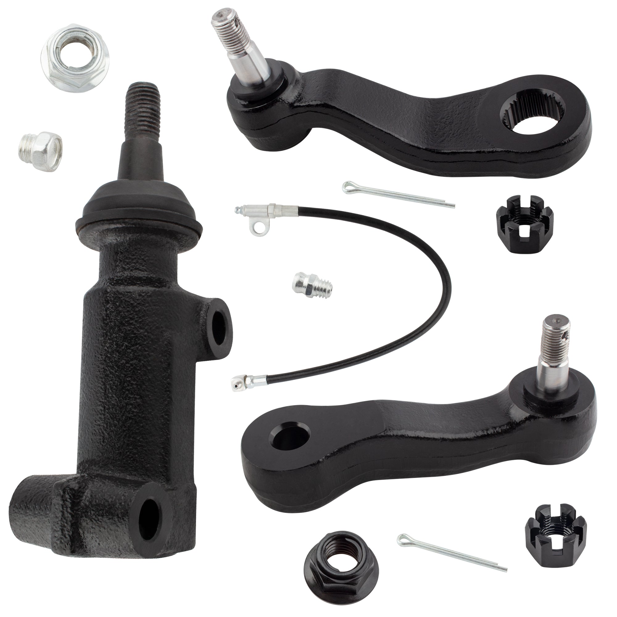 BOXI (Set of 3) Front Idler Arm + 3 Groove Pitman Arm + Idler Bracket Pivot Fit for Chevrolet GMC