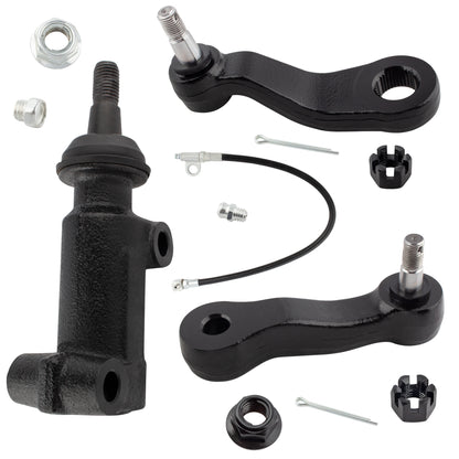 BOXI (Set of 3) Front Idler Arm + 3 Groove Pitman Arm + Idler Bracket Pivot Fit for Chevrolet GMC