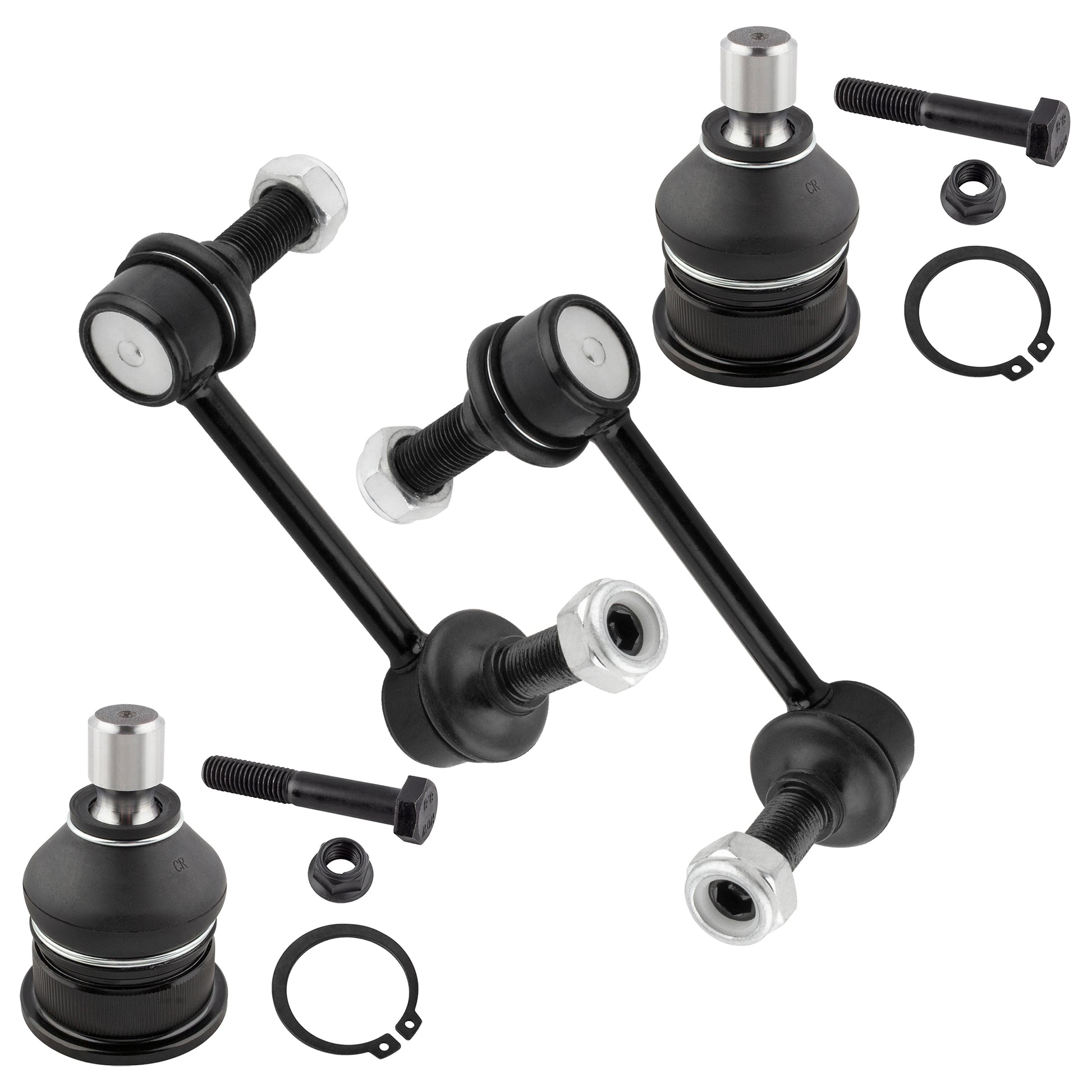 BOXI (Set of 4) Front Sway Bar End Links + Upper Ball Joints Fit for Buick Rainier