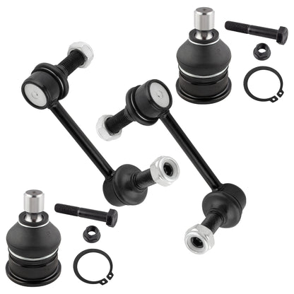 BOXI (Set of 4) Front Sway Bar End Links + Upper Ball Joints Fit for Buick Rainier