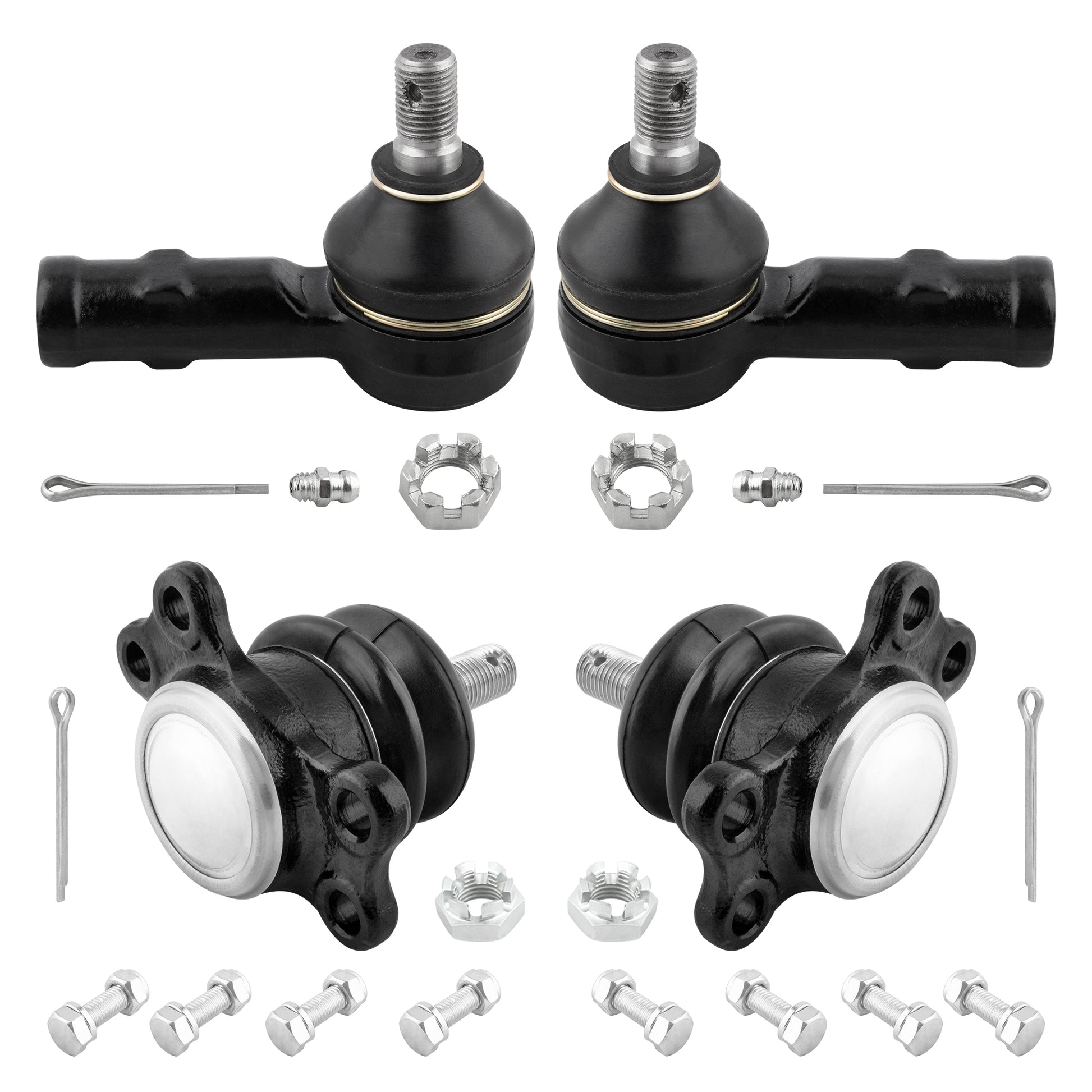 BOXI (Set of 4) Front Outer Tie Rod Ends Upper Ball Joints Fit for Isuzu Pickup 1981 1982 1983 1984