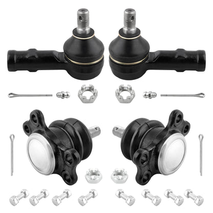 BOXI (Set of 4) Front Outer Tie Rod Ends Upper Ball Joints Fit for Isuzu Pickup 1981 1982 1983 1984