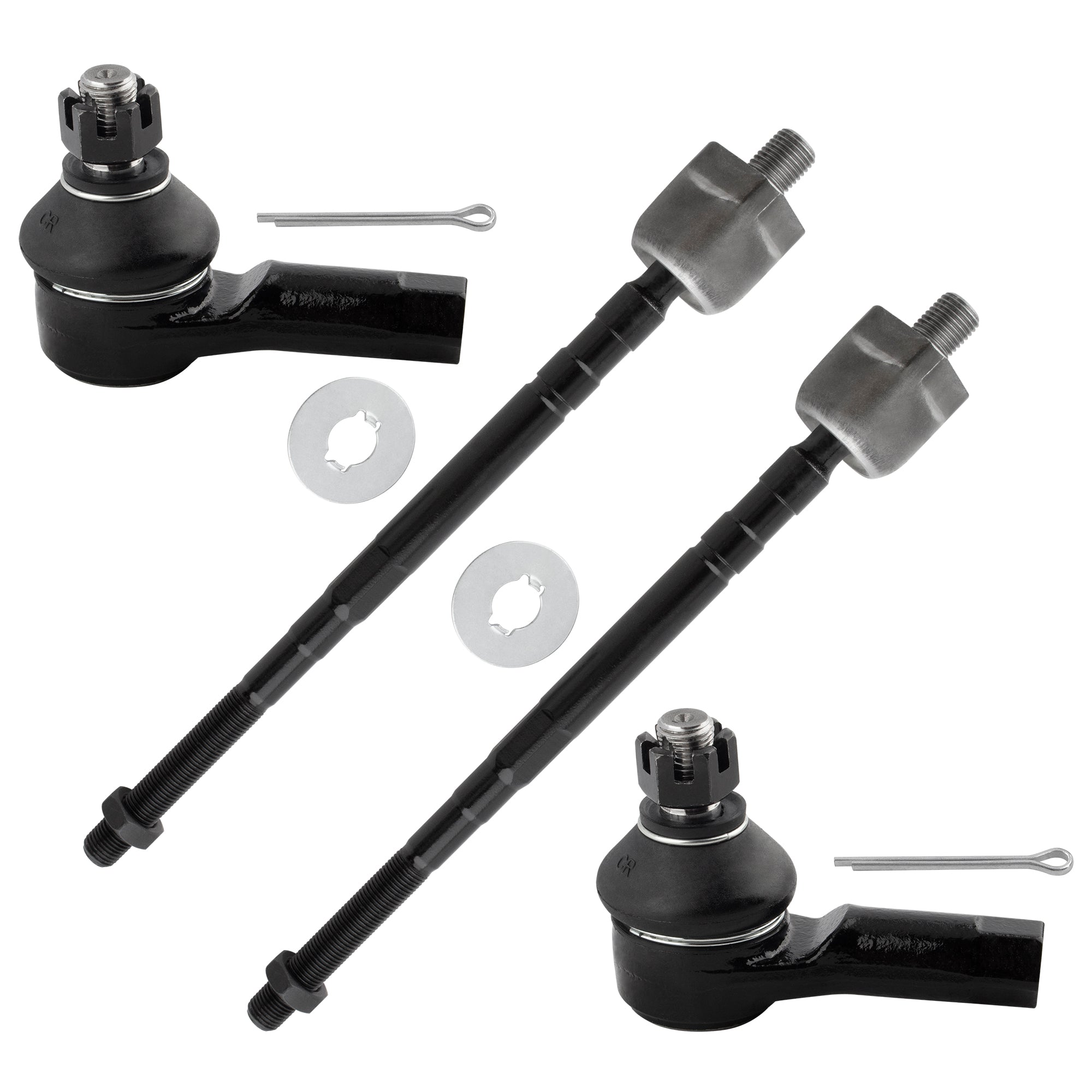 BOXI (Set of 4) Front Inner and Outer Tie Rod End Links Fit for Chevrolet Chevy Metro 1998 1999