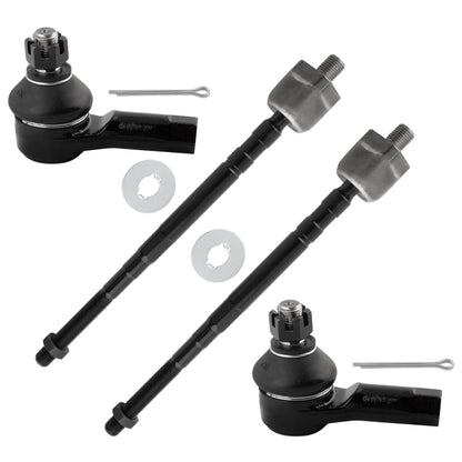 BOXI (Set of 4) Front Inner and Outer Tie Rod End Links Fit for Chevrolet Chevy Metro 1998 1999