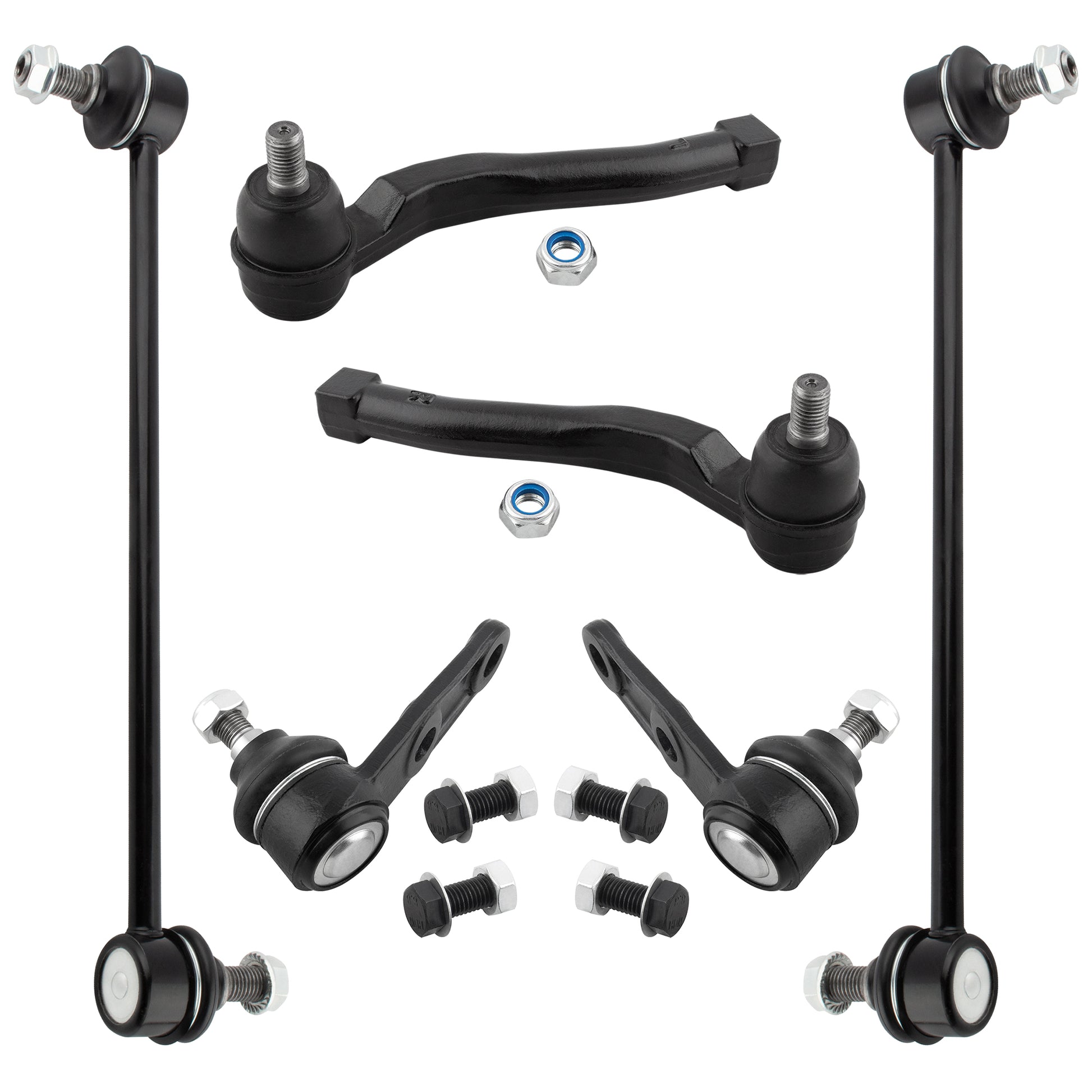 BOXI (Set of 6) Front Lower Ball Joint Outer Tie Rod Sway Bar Fit for Chevrolet Aveo 2004-2011