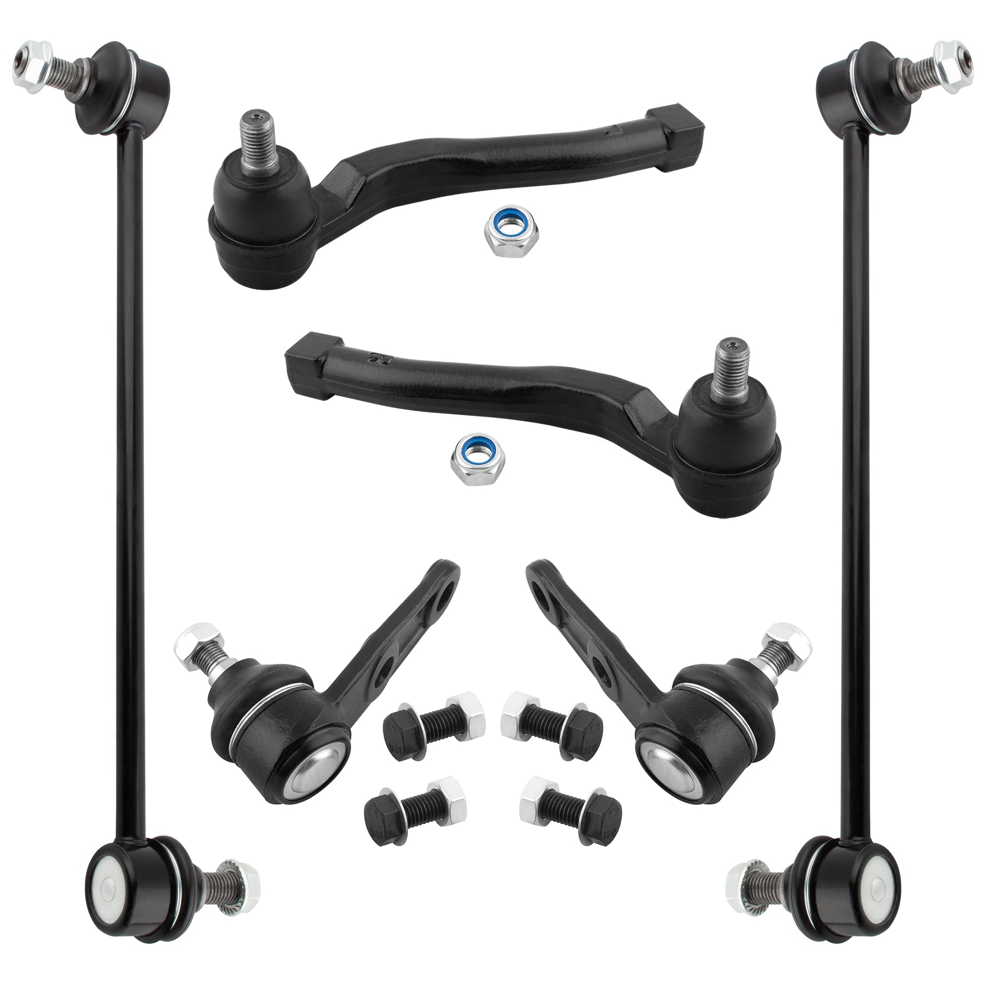 BOXI (Set of 6) Front Lower Ball Joint Outer Tie Rod Sway Bar Fit for Chevrolet Aveo 2004-2011