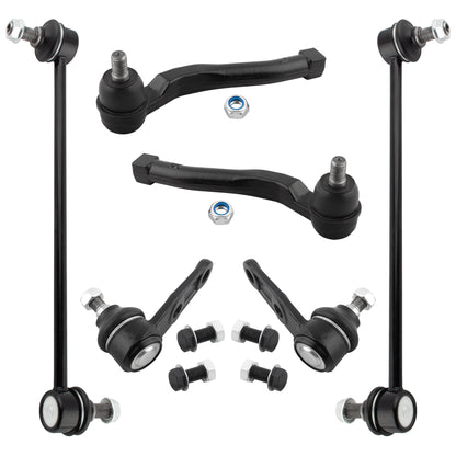 BOXI (Set of 6) Front Lower Ball Joint Outer Tie Rod Sway Bar Fit for Chevrolet Aveo 2004-2011