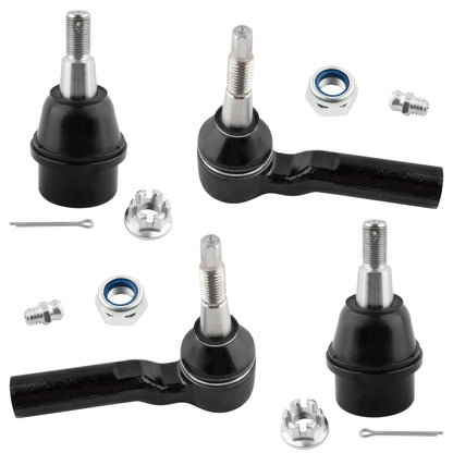 BOXI (2) Front Lower Ball Joints + (2) Outer Tie Rods Fit for Chevrolet Silverado 2500HD 3500HD