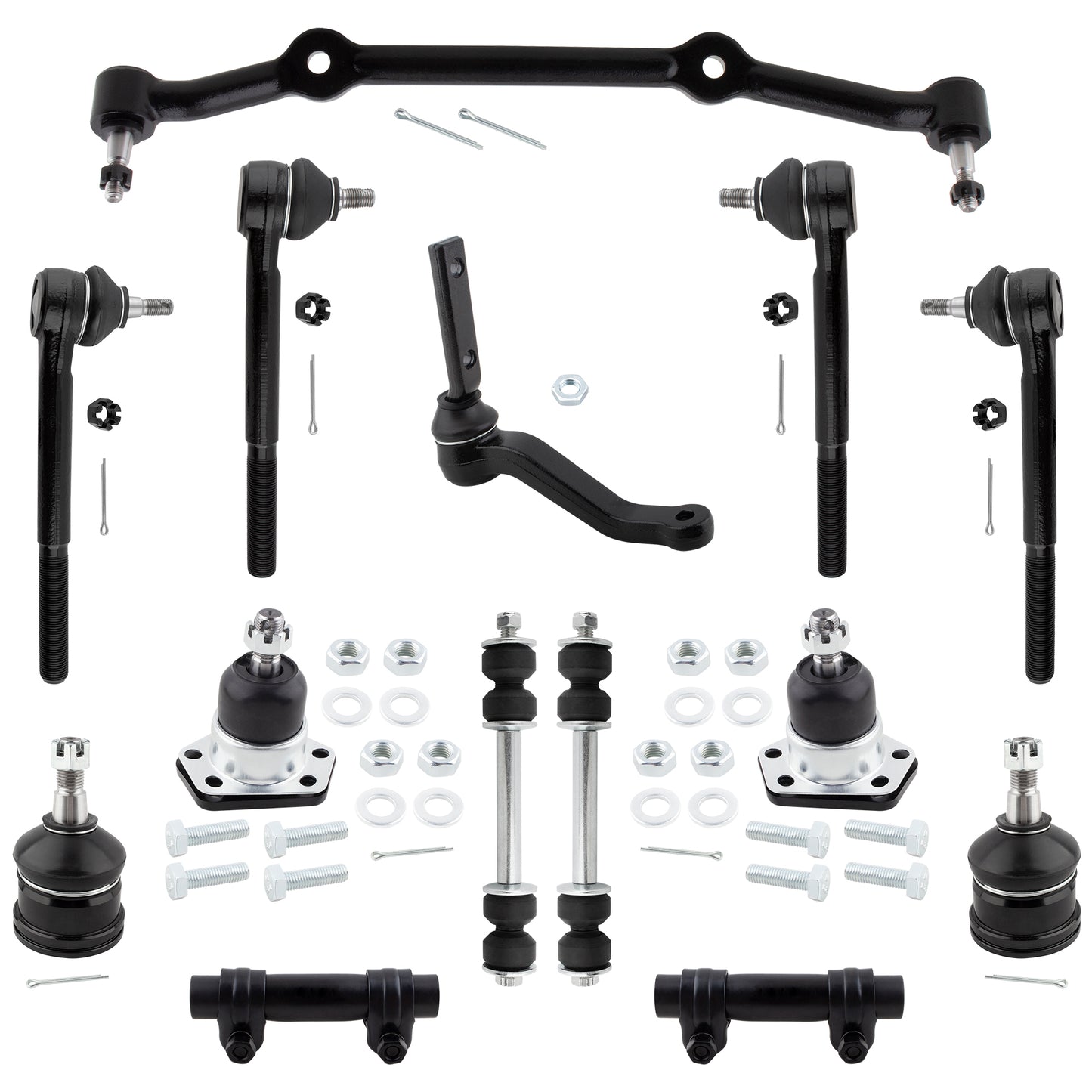 BOXI (Set of 14) Front Tie Rods Ball Joints Sway Bar Idler Arm Kit Fits for Chevrolet Blazer