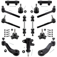 BOXI 15pcs Front Suspension Kit Ball Joints Tie Rods Sway Bars Pitman Idler Arm Fits for Chevrolet