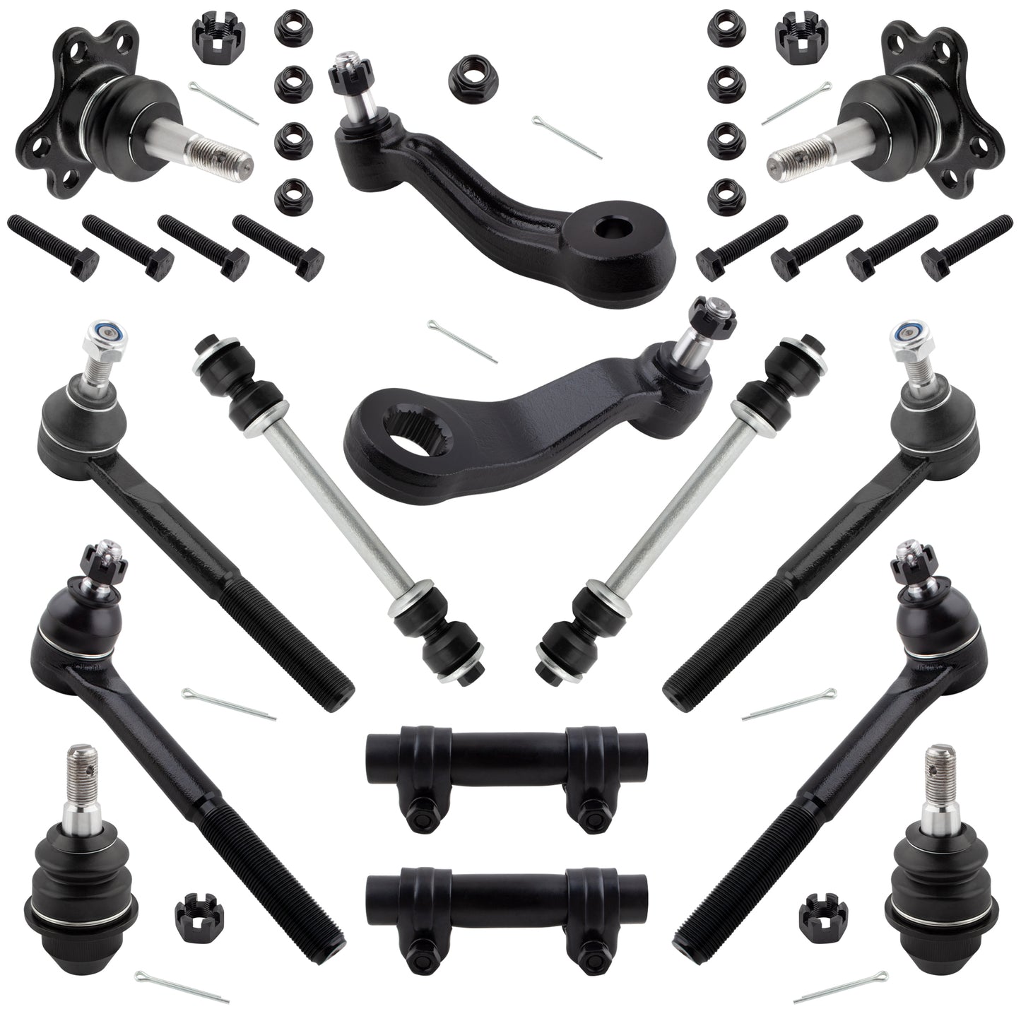 BOXI (Set of 14) Front Pitman Idler Arm Sway Bars Ball Joints Tie Rods Kit Fits for Chevrolet