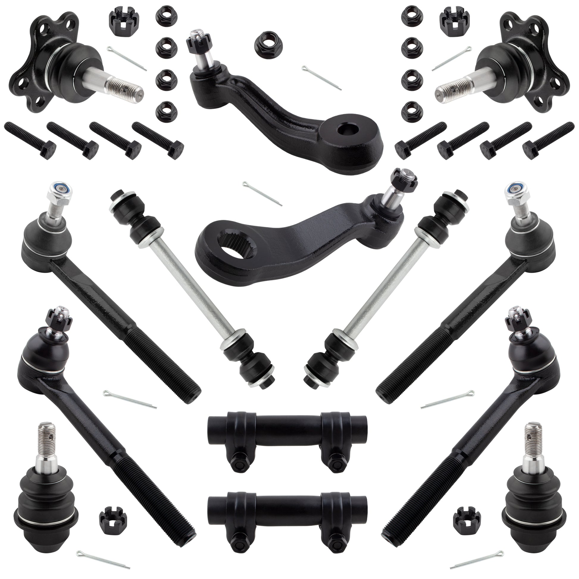 BOXI (Set of 14) Front Pitman Idler Arm Sway Bars Ball Joints Tie Rods Kit Fits for Chevrolet