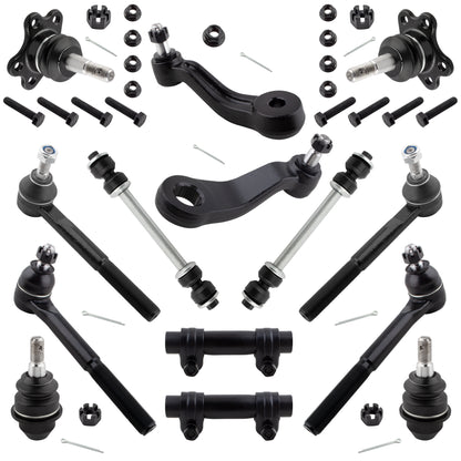 BOXI (Set of 14) Front Pitman Idler Arm Sway Bars Ball Joints Tie Rods Kit Fits for Chevrolet