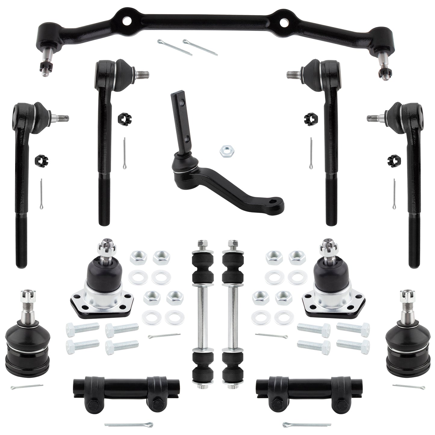 BOXI 14pcs Front Tie Rods Ball Joints Sway Bar Idler Arm Suspension Kit Fits for Chevrolet Blazer