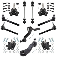 BOXI 12pcs Front Suspension Kit Tie Rod Ends Ball Joints Sway Bars Pitman Idler Arm Fits