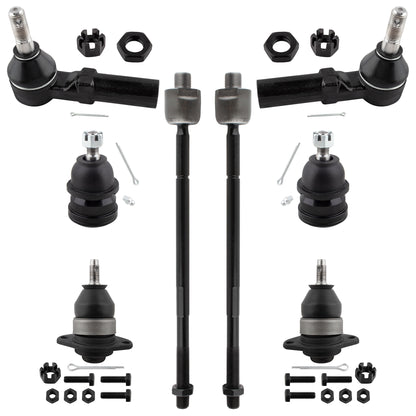 BOXI (Set of 8) Front Upper & Lower Ball Joints Inner & Outer Tie Rod Ends Kit Fits for Chevrolet