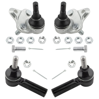 BOXI (Set of 4) Front Lower Ball Joints Outer Tie Rod Ends Fits for Chevrolet Prizm 1998-2002