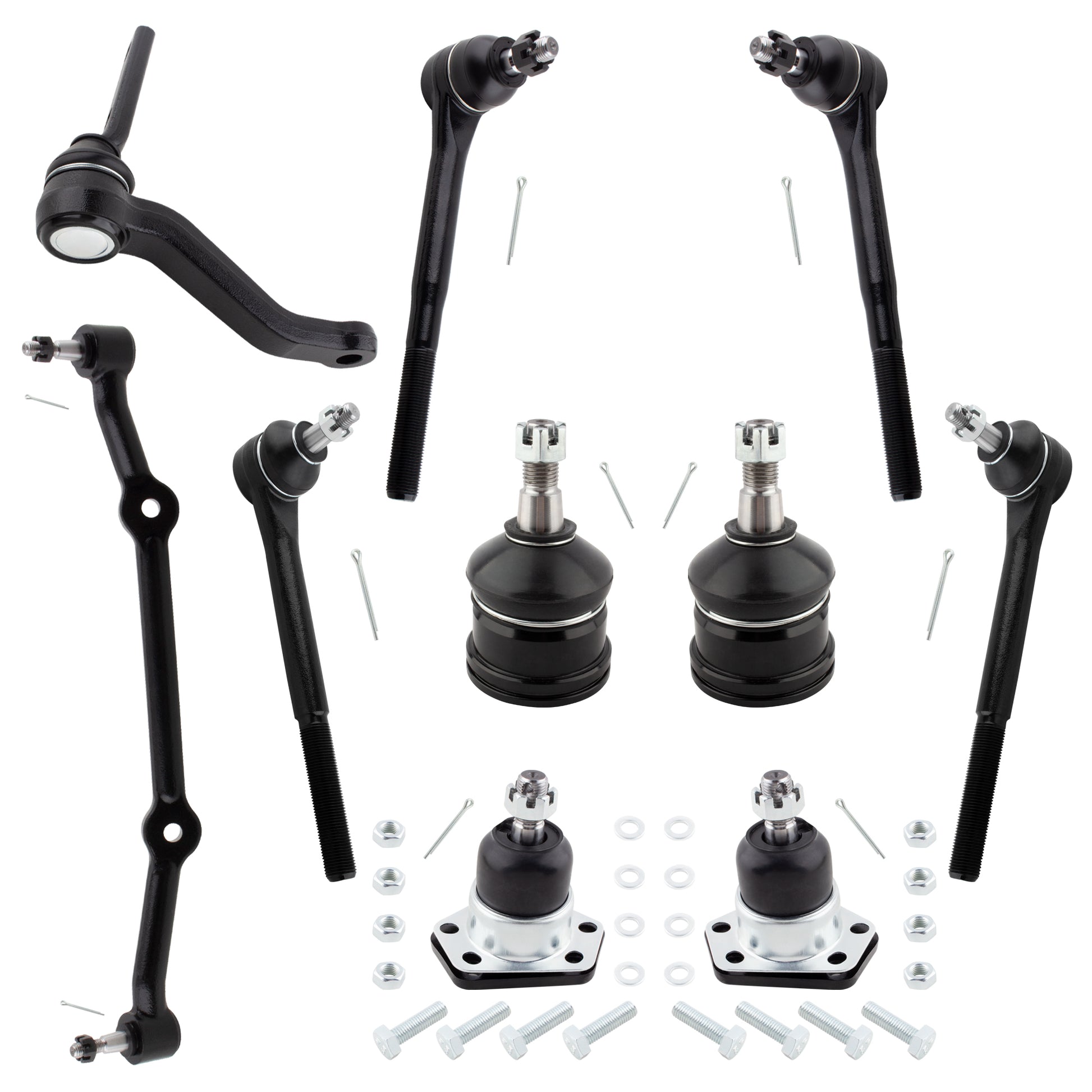 BOXI (Set of 10) Front Suspension Kit Tie Rods Ball Joints Idler Arm Fits for Chevrolet S10
