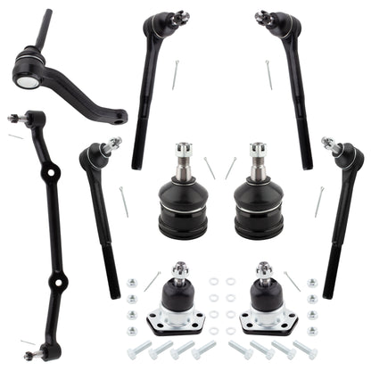 BOXI (Set of 10) Front Suspension Kit Tie Rods Ball Joints Idler Arm Fits for Chevrolet S10