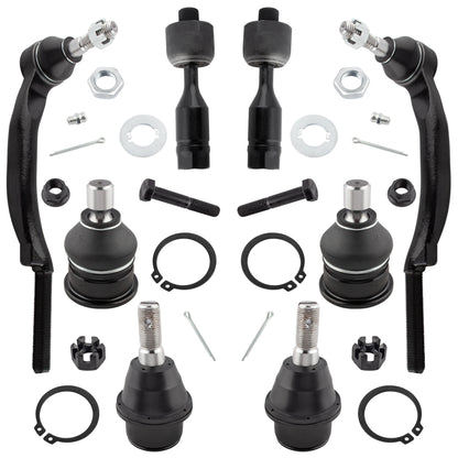BOXI 8pc ES3675 ES3676 EV80965 K6663 K6664 Front Inner Outer Tie Rods Upper Lower Ball Joints
