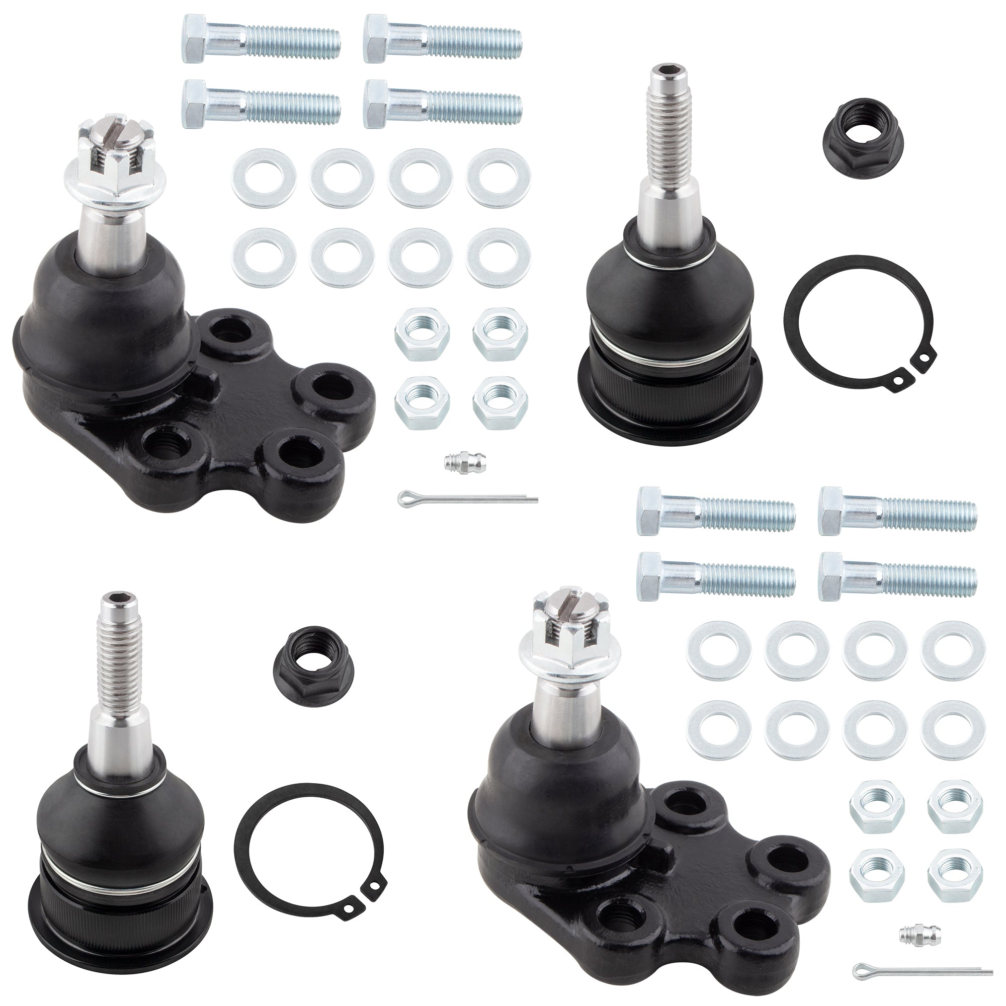 BOXI (Set of 4) Front Suspension Upper & Lower Ball Joints Kit Fits for Chevrolet Silverado 2500