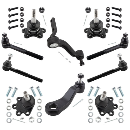 BOXI (Set of 10) Front Suspension Inner & Outer Tie Rods Upper & Lower Ball Joints Pitman Arm Idler