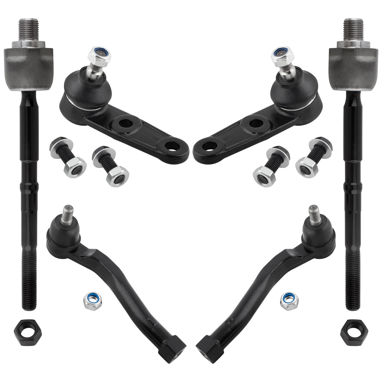 BOXI (Set of 6) Front Inner Outer Tie Rods Lower Ball Joints Fits for Chevrolet Aveo 2004-2011