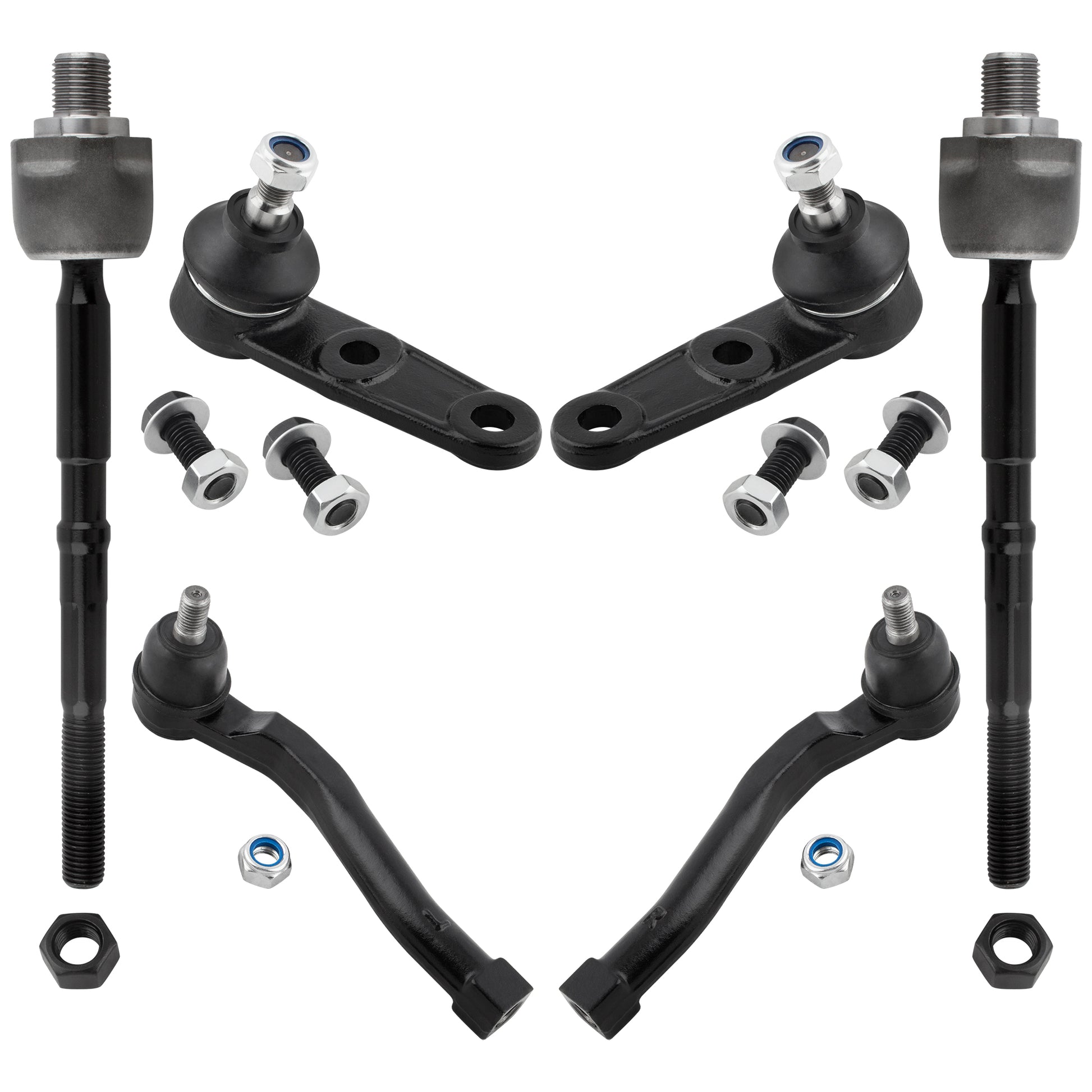 BOXI (Set of 6) Front Inner Outer Tie Rods Lower Ball Joints Fits for Chevrolet Aveo 2004-2011