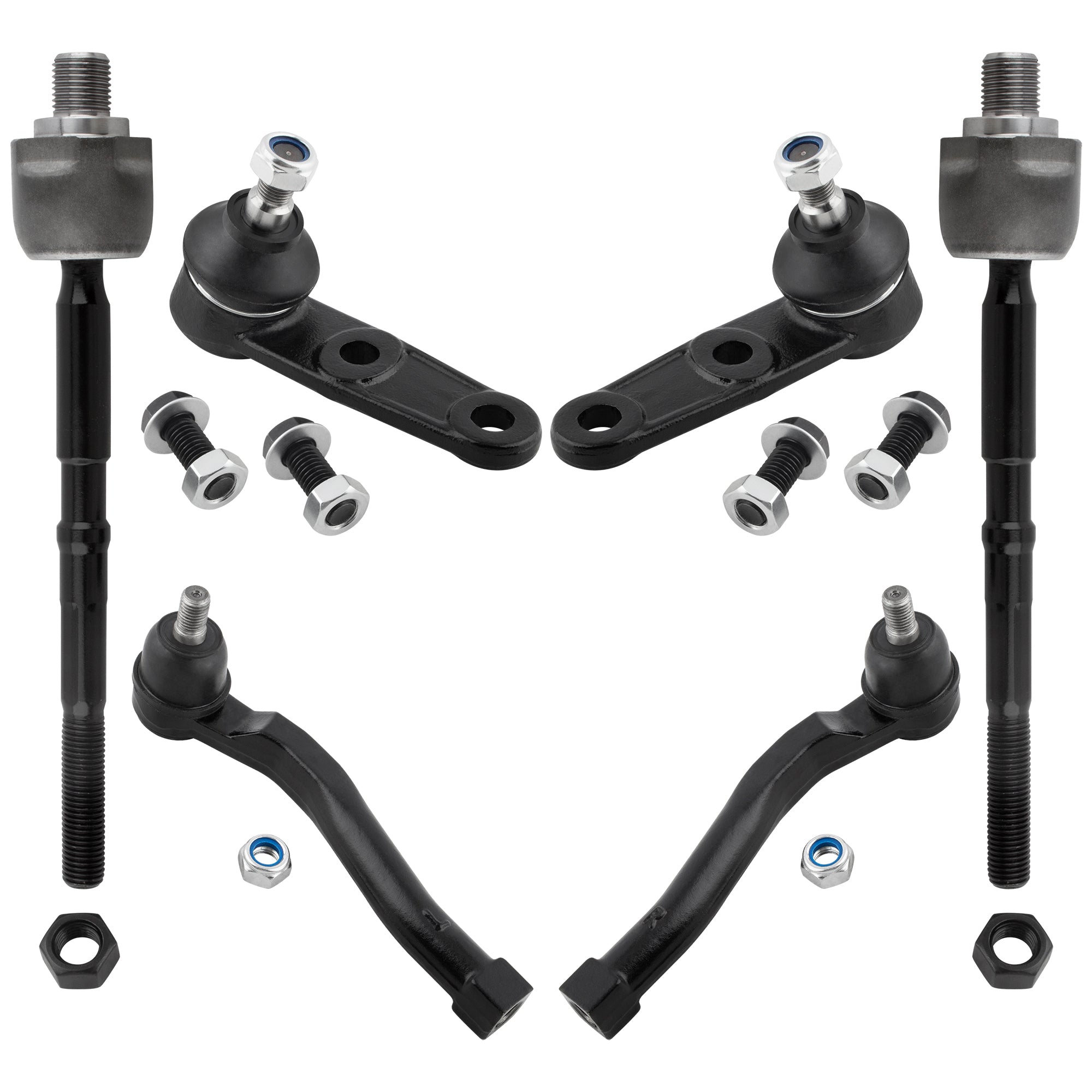 BOXI (Set of 6) Front Inner Outer Tie Rods Lower Ball Joints Fits for Chevrolet Aveo 2004-2011