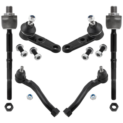 BOXI (Set of 6) Front Inner Outer Tie Rods Lower Ball Joints Fits for Chevrolet Aveo 2004-2011