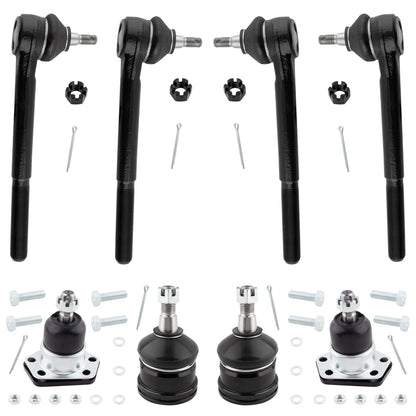 BOXI 8pcs Front Inner Outer Tie Rods Upper Lower Ball Joints Fits for Chevrolet Blazer 1996-2005
